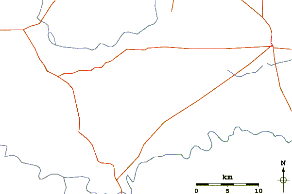 Roads and rivers around Double Mountain (Texas)