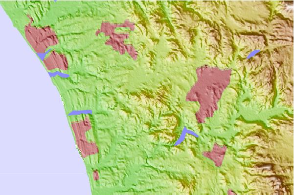 Surf breaks located close to Double Peak (San Diego County, California)