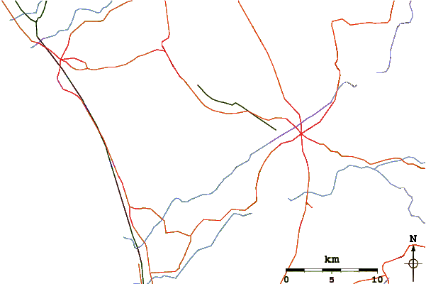 Roads and rivers around Double Peak (San Diego County, California)