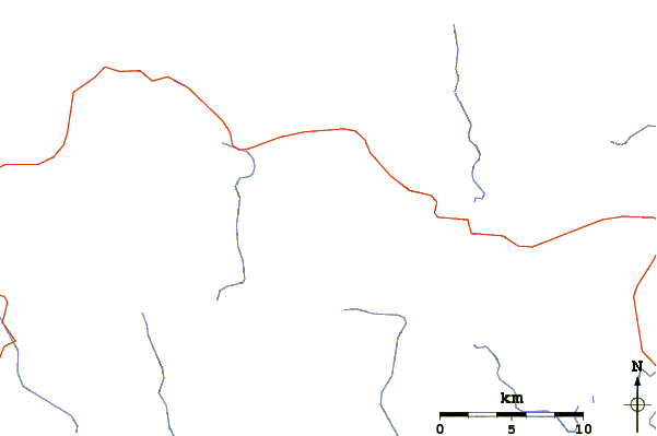 Roads and rivers around Double Spring Knob