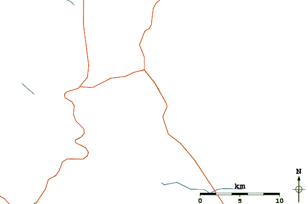 Roads and rivers around Doubletop Mountain (Maine)