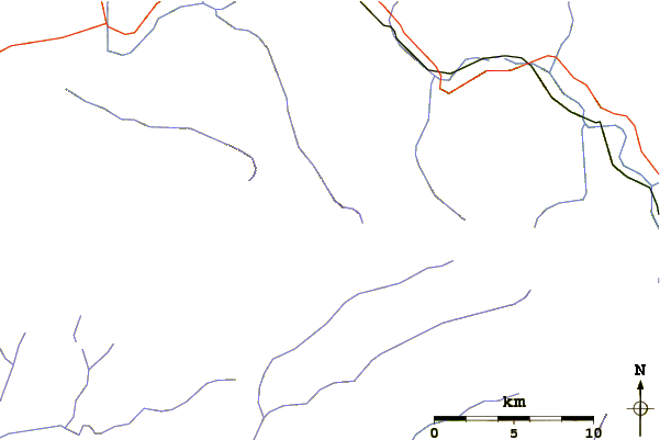 Roads and rivers around Doubletop Mountain (New York)