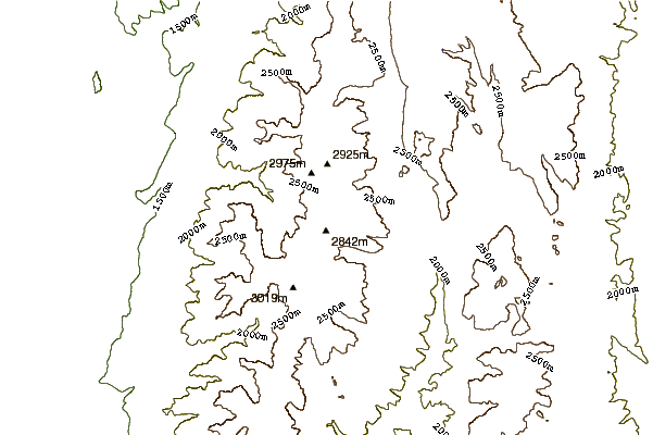 Mountain peaks around Doubletop Mountain