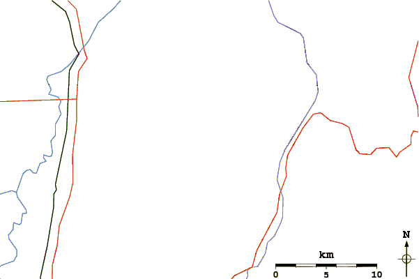 Roads and rivers around Doubletop Mountain