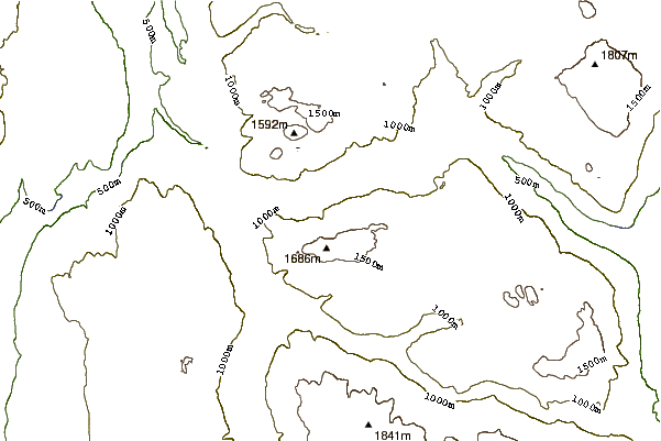 Mountain peaks around Dragon Cone