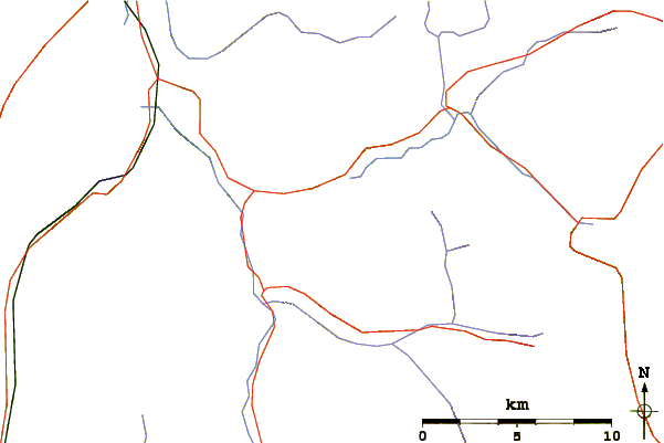 Roads and rivers around Dragon Cone
