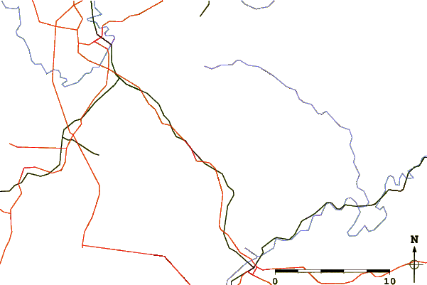 Roads and rivers around Dreifaltigkeitsberg