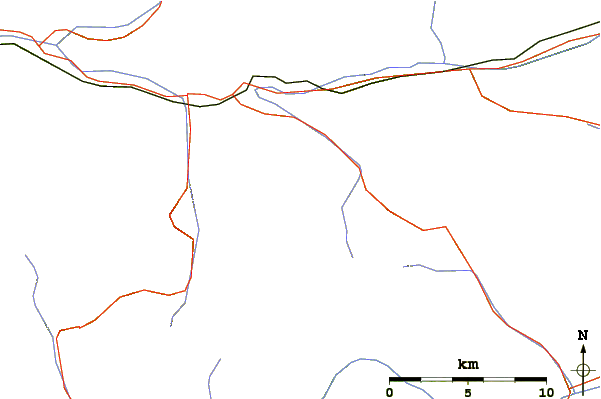 Roads and rivers around Dreischusterspitze