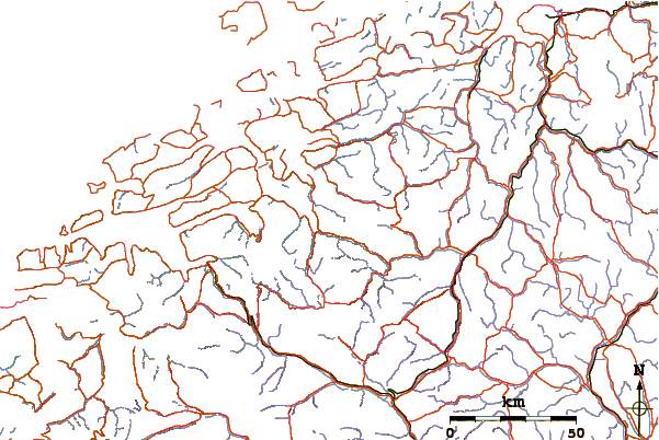 Roads and rivers around Dronningkrona