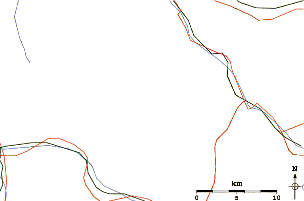 Roads and rivers around Drusenfluh