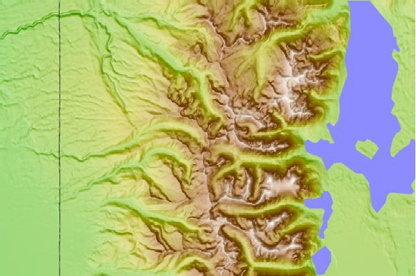 Surf breaks located close to Dry Ridge Mountain