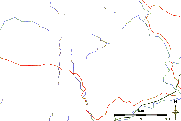 Roads and rivers around Drygarn Fawr