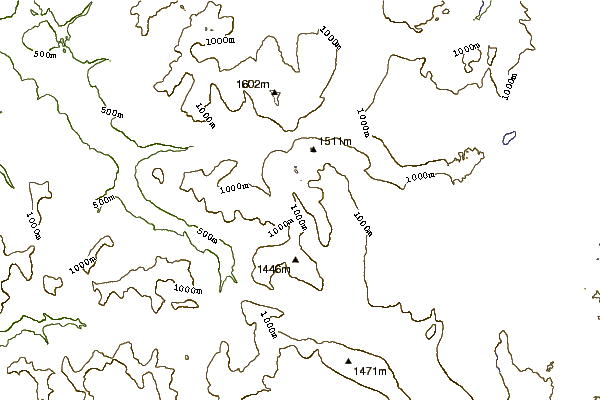 Mountain peaks around Du Cane Range