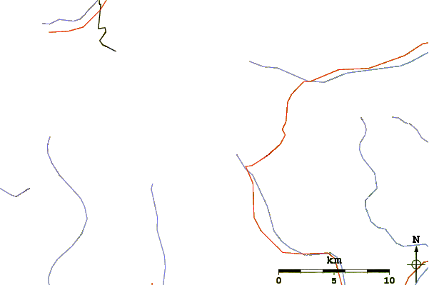 Roads and rivers around Dufourspitze