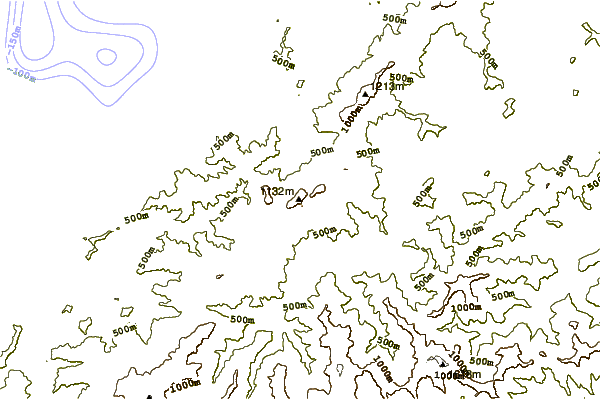 Mountain peaks around Dun Mountain