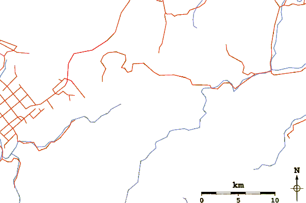 Roads and rivers around Dun Mountain