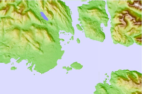 Surf breaks located close to Duncan Canal (volcanic field)