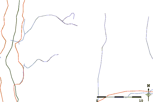 Roads and rivers around Dunn Peak massif