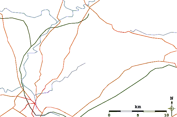 Roads and rivers around Dunsinane Hill