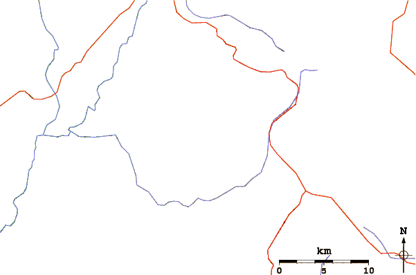 Roads and rivers around Eagle Peak (New Mexico)