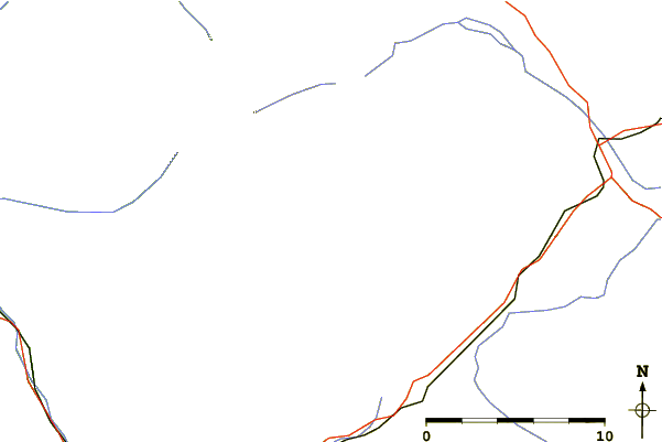 Roads and rivers around Eagle Ribs Mountain