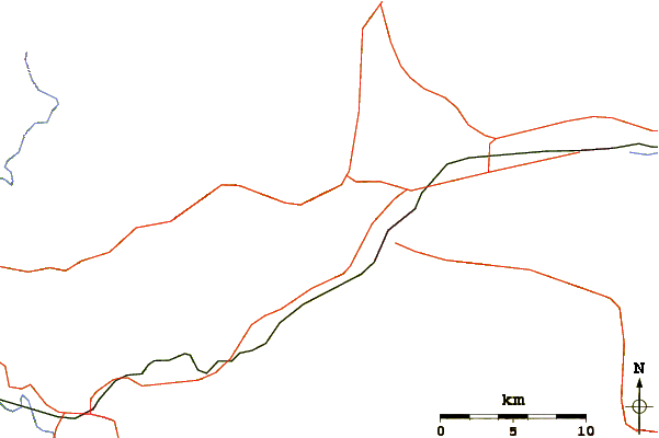 Roads and rivers around Eaglenest Mountain