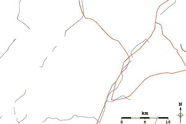 Roads and rivers around East Dix