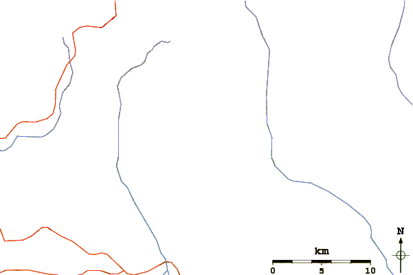 Roads and rivers around East Grandaddy Mountain