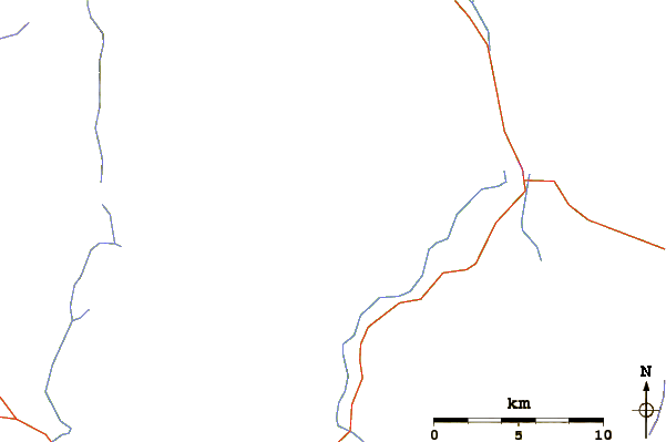 Roads and rivers around East Kennebago Mountain