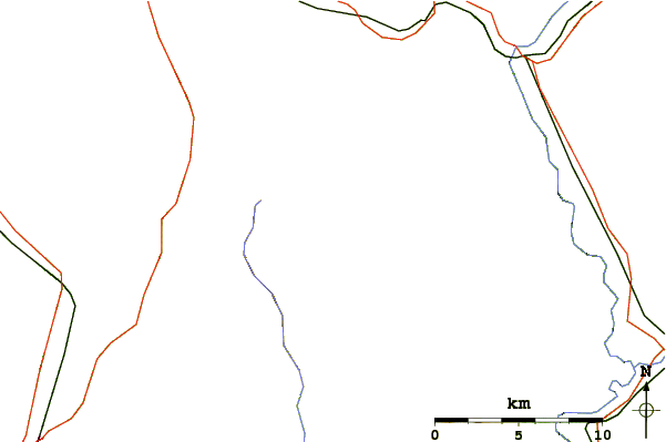 Roads and rivers around East Mountain (Essex County, Vermont)