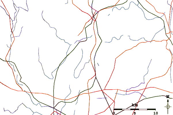 Roads and rivers around East Mountain (Hampden County, Massachusetts)