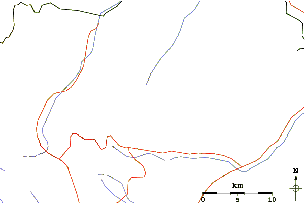 Roads and rivers around East Spanish Peak