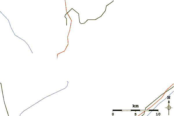 Roads and rivers around Ebnefluh or Äbeni Flue