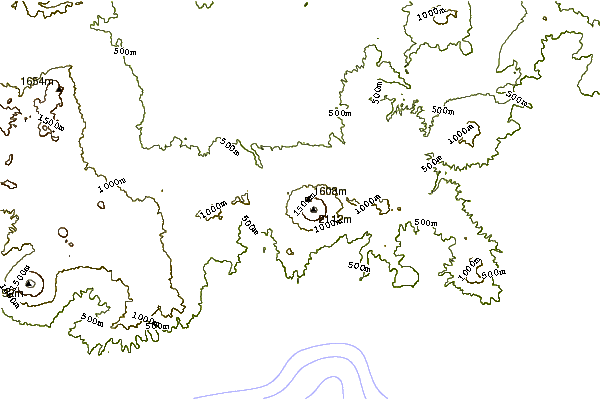 Mountain peaks around Ebulobo