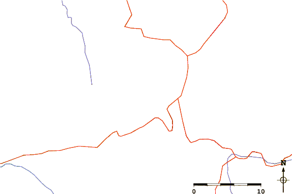 Roads and rivers around Echo Peak