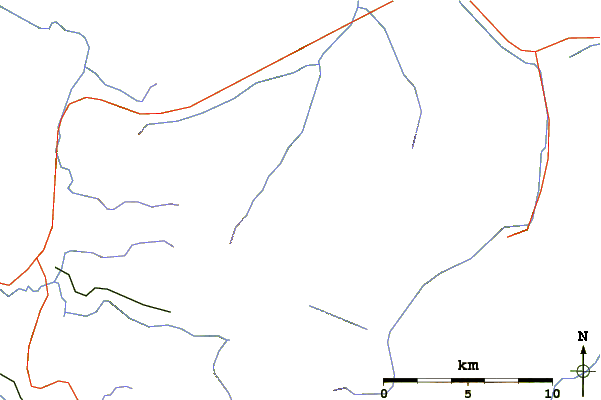 Roads and rivers around Eden Mountain