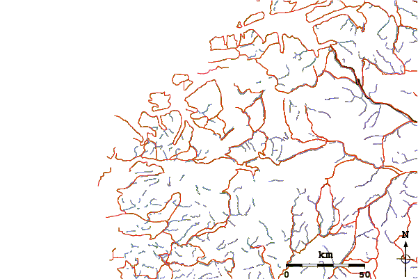 Roads and rivers around Eidskyrkja