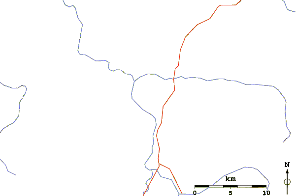 Roads and rivers around Eight Dollar Mountain