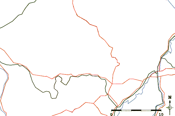 Roads and rivers around Eisenberg (Knüll)