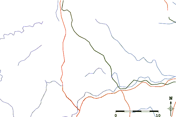 Roads and rivers around El Far (cim de Susqueda)
