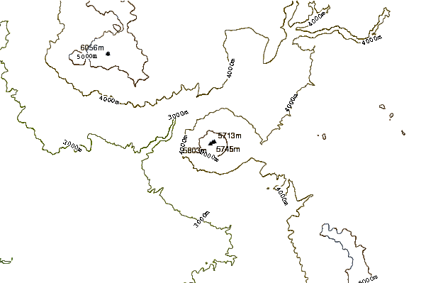 Mountain peaks around El Misti