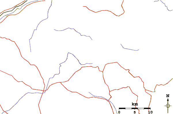 Roads and rivers around El Peñon de Guatape (monolith)