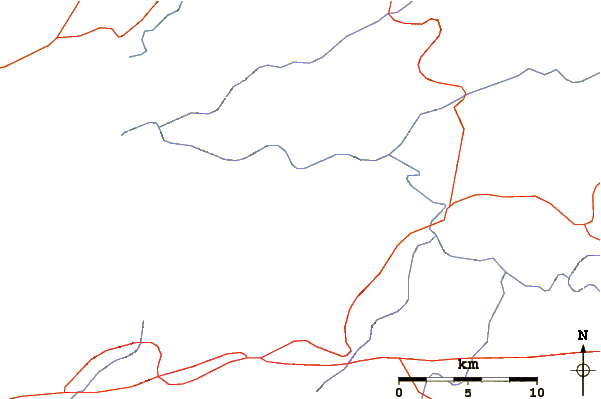 Roads and rivers around Elati (mountain)