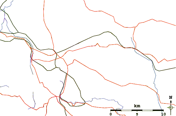 Roads and rivers around Eldon Hill