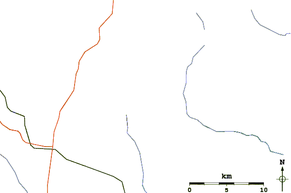 Roads and rivers around Elephant Mountain (Piscataquis County, Maine)