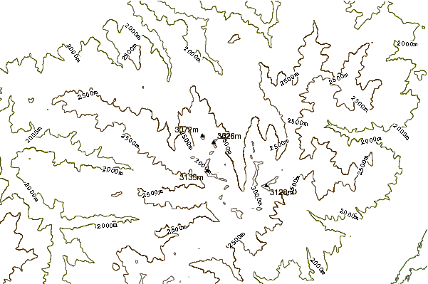 Mountain peaks around Elephant Mountain (Montanna)