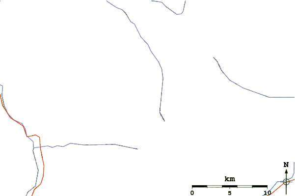 Roads and rivers around Elephant Mountain (Montanna)