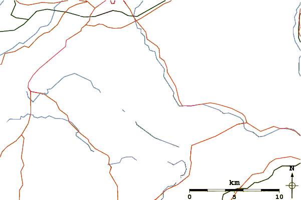 Roads and rivers around Elidir Fawr