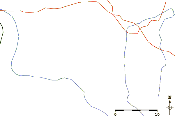 Roads and rivers around Elk Mountain (Carbon County, Wyoming)