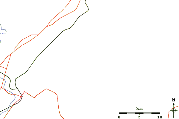 Roads and rivers around Elk Pond Mountain